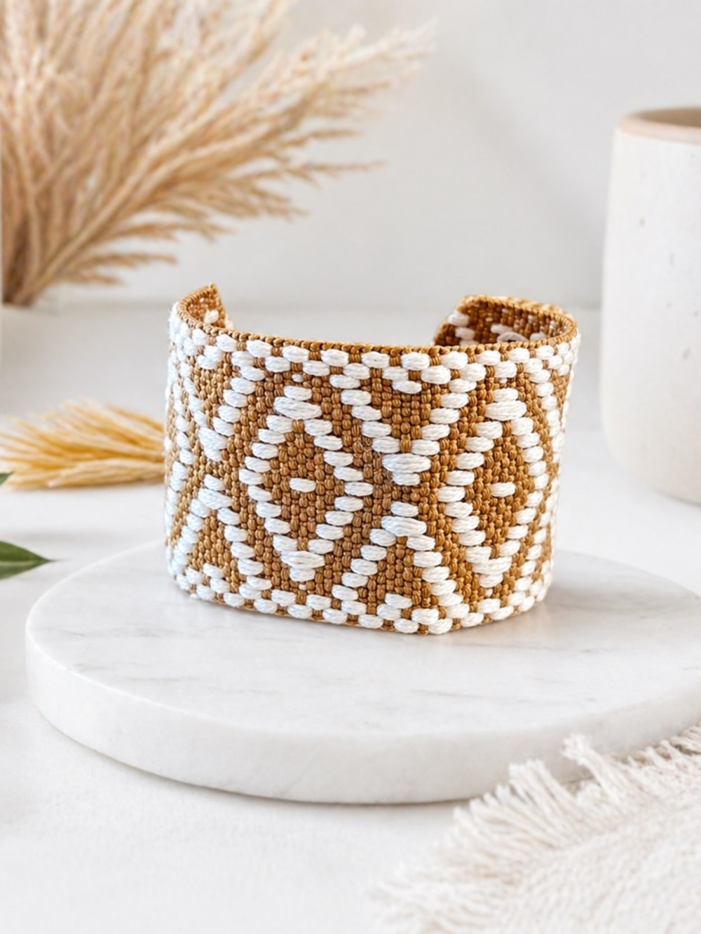 Modern Boho Wide Cuff Woven Bracelets
